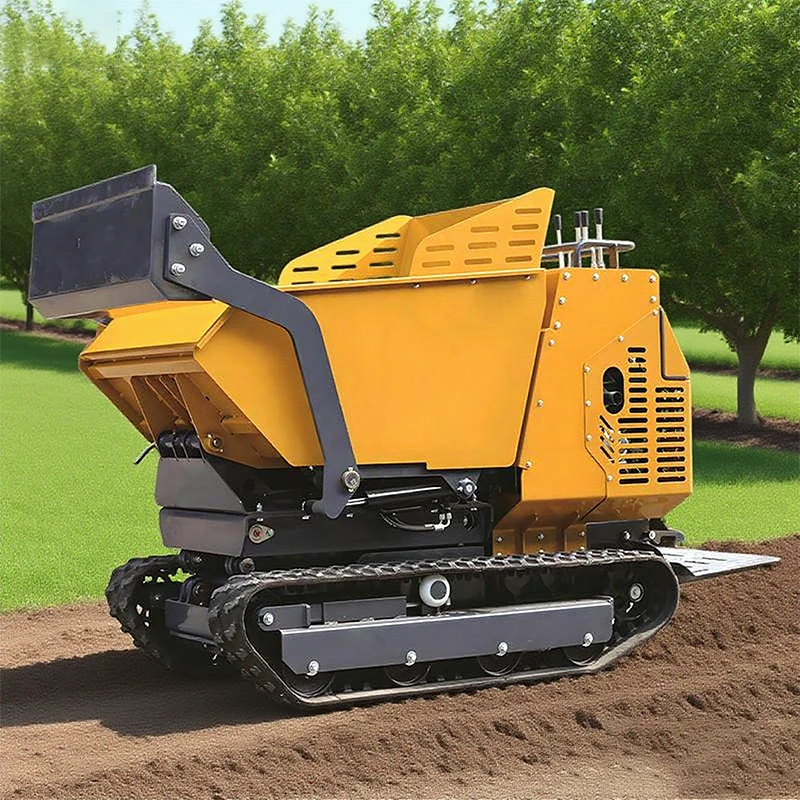 Cheap Mini Self Loading All Terrain Dumper High Efficiency Self Loading Power Barrow Hydraulic Crawler Small Rubber Truck