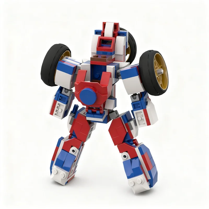 206pcs MOC Transformable Mech Ninjia Model Building Blocks Display DIY Education Brick Assemble Birthday Craft Art Collection