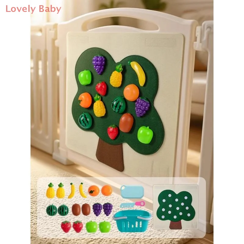 【BBS】1 Set Obst Rollenspiel Küchenspiele Baby Filzbrett Spielen Essen Spielzeug Wandaufkleber Feinmotorik Frühpädagogisches Spielzeug