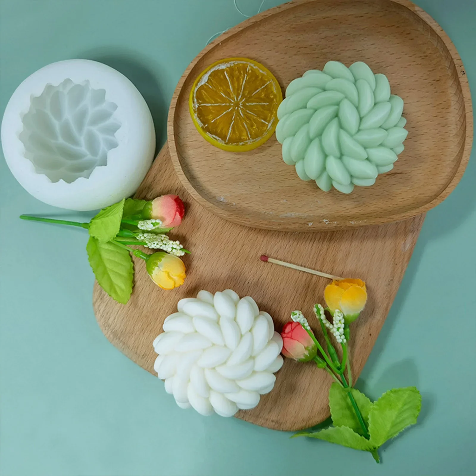 Succulent Plants Silicone Candle Mold Handmade 3D Aromatherapy Soap Gypsum Wax Concrete Mould Candle Making Supplies