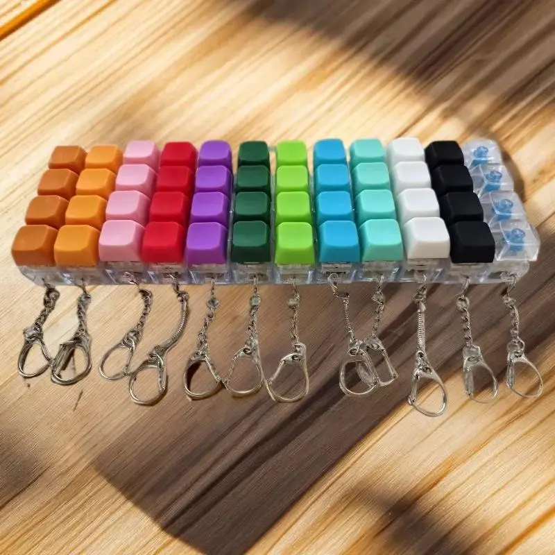 1Pcs 4 Keys Finger Keyboard Caps DIY Keyboard Clicker Toys Button Keycap  Keychain For Adult Relief Stress Toy