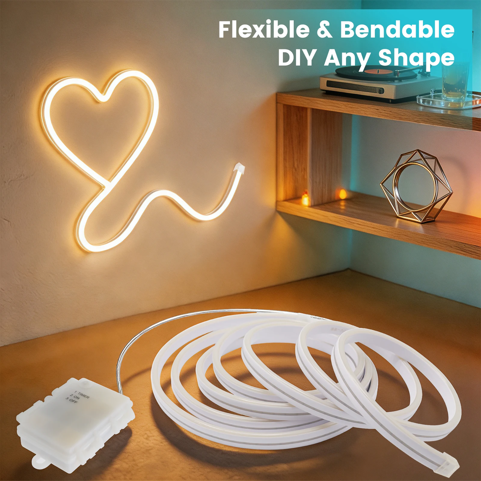 LED Strip Neon Light DC 5V Battery Powered Flexible Silicone Neon Sign Tape Waterproof For Outdoor Room Decor 6X12MM