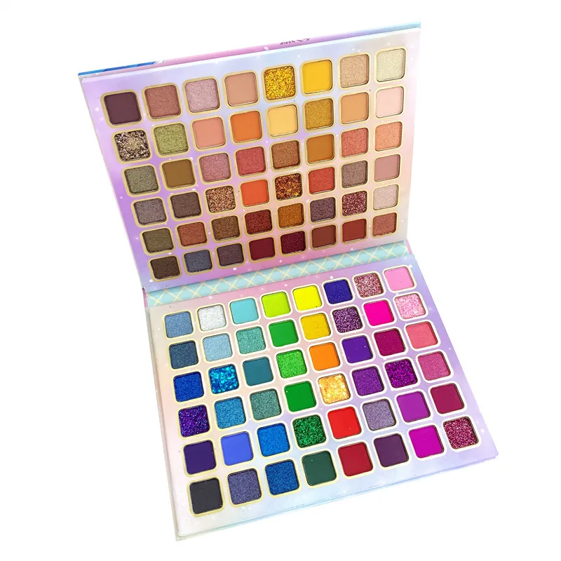 Cute Flower Fairy Girl Pattern 96 Colors Pearlescent Matte Sequins Multicolor Longlasting Eyeshadow Palette Cheap Makeups Beauty