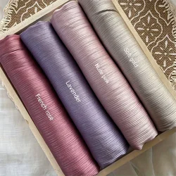 Solid Color Smooth Natural crepe satin Scarf Thin Breathable Crinkled Shawl Windproof Sunscreen Hijab For Women lslamic 180*70CM