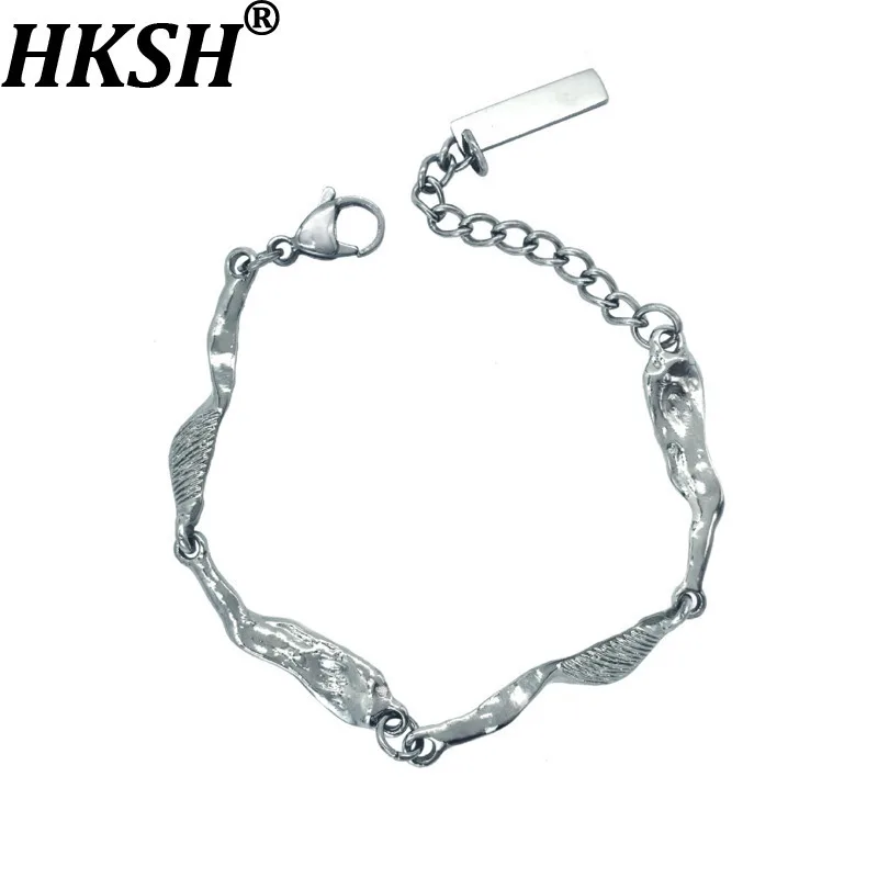 

HKSH Мужской браслет-цепочка Tide Chic Ins, унисекс, нерегулярные аксессуары для жидких стежков, хип-хоп, трендовый стиль, High Street HK6060