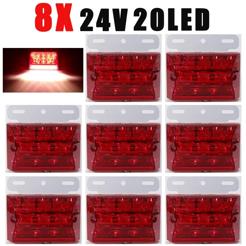

8X/10X Universal Truck Side Marker Lamps Led Lighting 24V Waterproof Car Trailer Lorry Truck Van Bus Safety Warning Signal Light