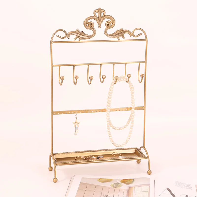 

High-End Brass Pure Copper Hallway Key Holder Jewelry Display Storage Shelf Nordic Simple Household Dressing Table