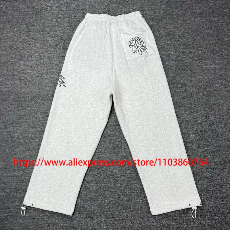 

High Street Men Commut Casual MERTRA Pants Heavy Embroidery Logo Print Loose Tight Drawstring Elastic Waist Mertra Sweatpants