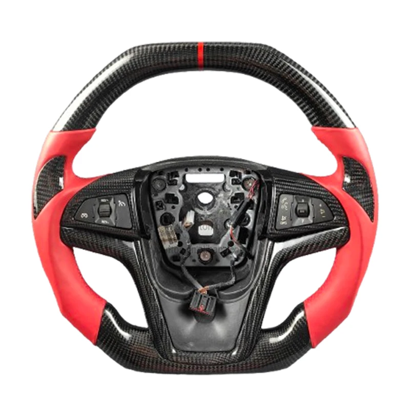 High Quality Fashionable Red Smooth Leather Steering Wheel for Chevrolet Camaro Carbon Fiber Car Steering Wheel