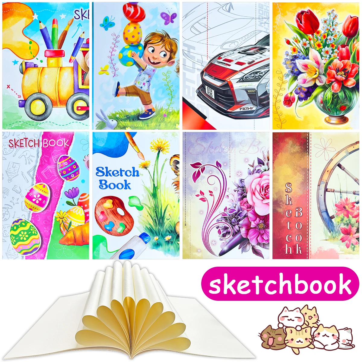 

Один случайный альбом для рисования, 38 x 26 см, подходит для рисования и письма, — ультра-толстая, прочная бумага премиум-класса.