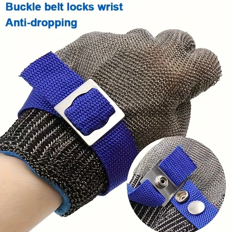 A PCS Anti-cut Gloves Safety Cut Proof Stab Resistant Stainless Steel Wire Metal Mesh Butcher Protect Meat Cut-Resistant Gloves