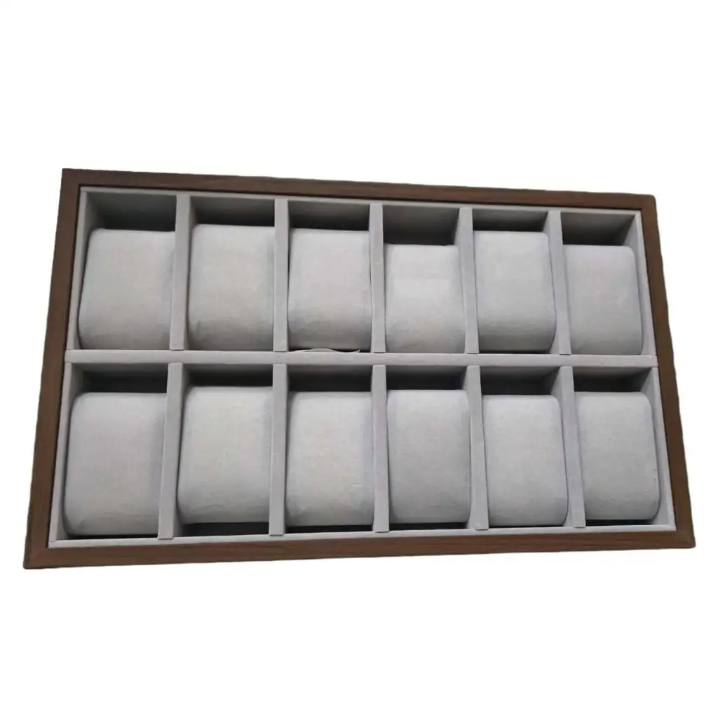 Watch Tray Wooden Case Collection with Removable Watch Pillow Watch Storage Case for Men and Woman Countertop Drawer Dresser