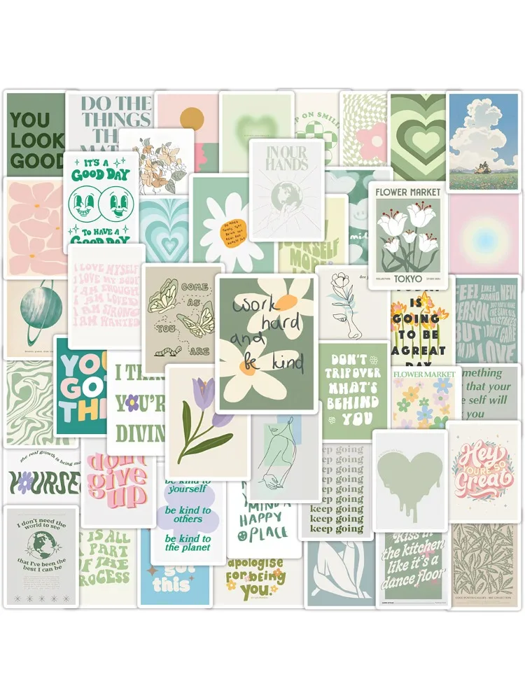 50 pièces Ins vent Graffiti autocollants bouteille d'eau ordinateur portable téléphone vélo fixation rétractable et mécanisme d'attache de sécurité planche à roulettes enfants adulte autocollant