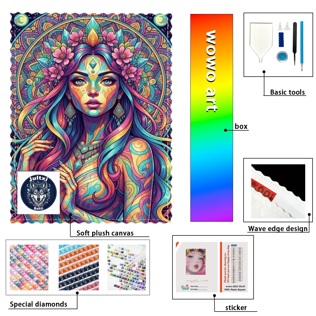 

【Betti_ Diamond Art】Mysterious girl Crystal AB Rhinestone FD Rhinestone Perfect Resin Diamond