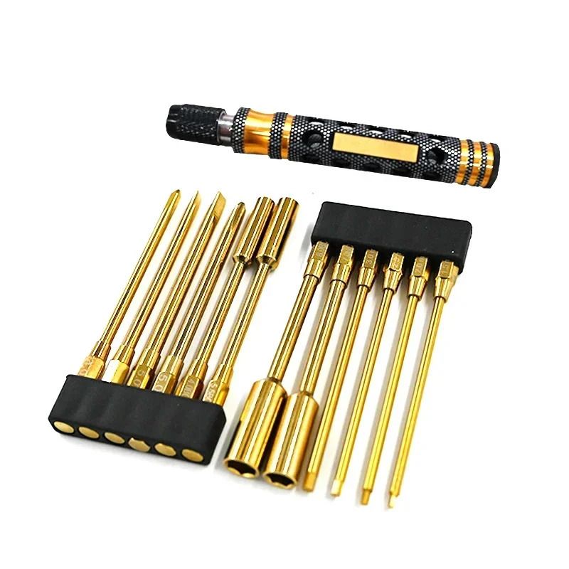 12 in 1 Hexagon Screwdriver 1.5 2.0 2.5 3.0mm 6.35mm Quick Change Allen Key Hex Screws Wrench Tool for 1/8 1/10 RC Car SCX10 TRX