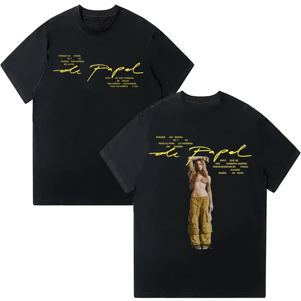

Tini Stoessel Merch T-shirt Tini De Papel T shirts Fashion Crewneck Cotton Short Sleeve Tees Men Women Tops Hip Hop Clothes Y2K