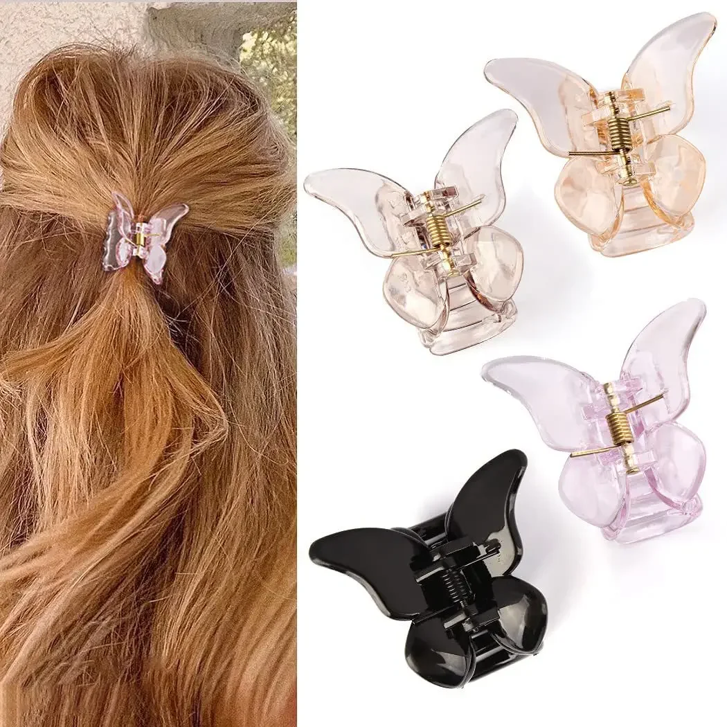 

Cute Butterfly Small Hair Claw for Girls Sweet Simple Small Back of The Head Disc Shark Clip French Elegant Toothed Grab Clip