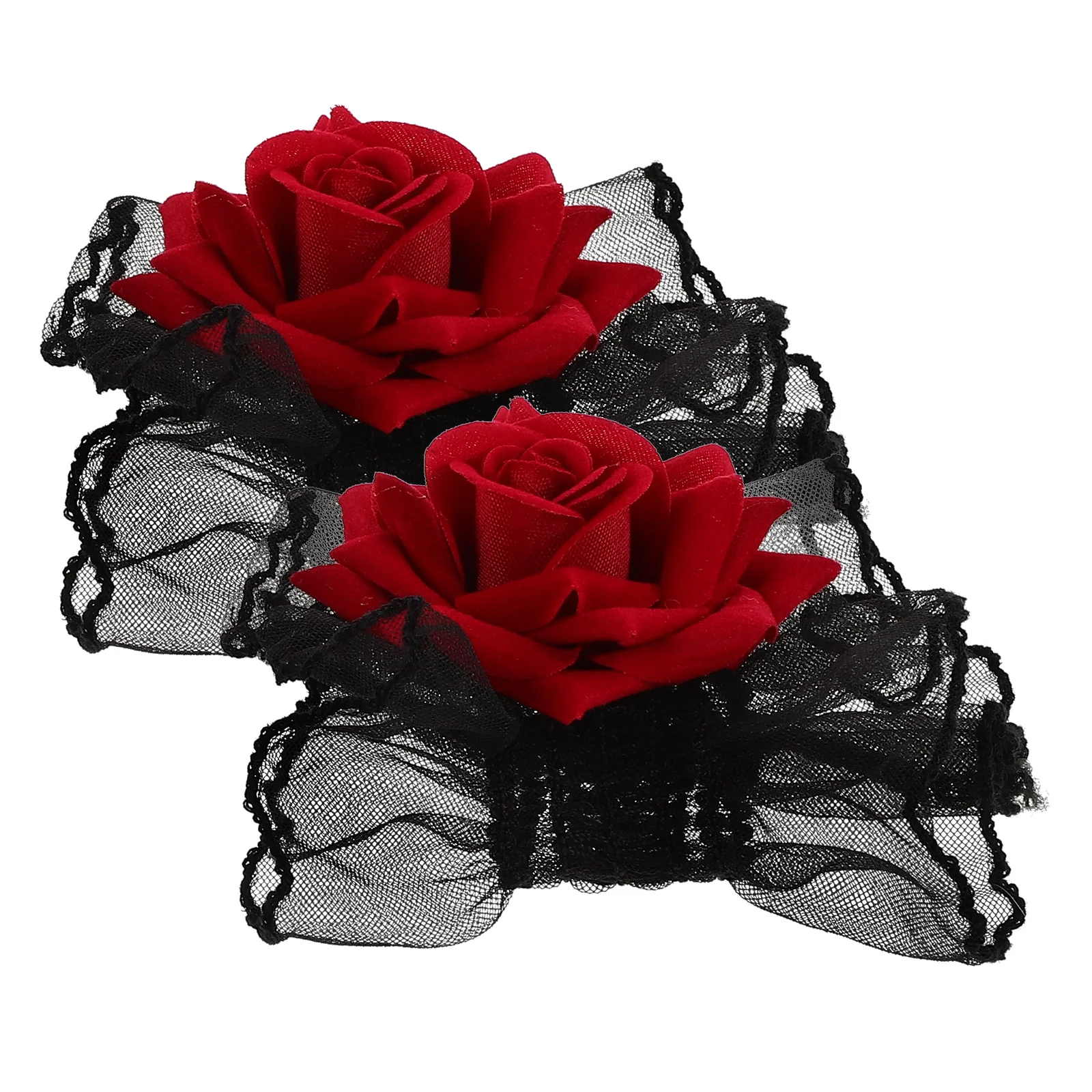 

Lace Gloves Black Costume Bridal for Wedding Clown Polyester Fishnet Fingerless