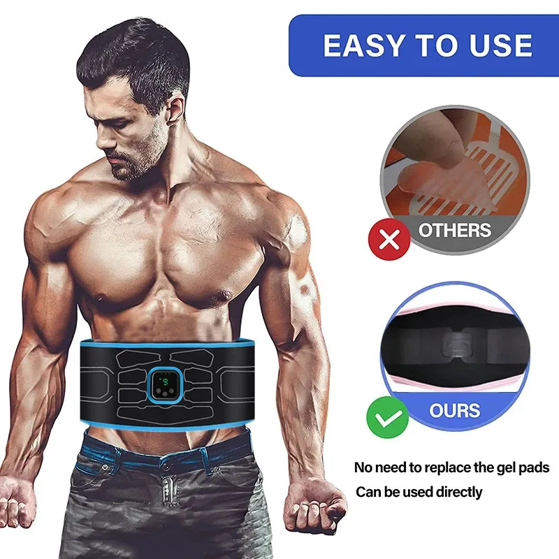 New EMS Electric Abdominal Slimming Belt Abdominal Muscle Stimulator Body Shaping Massager Fitness Weight Loss Fat Burner Unisex