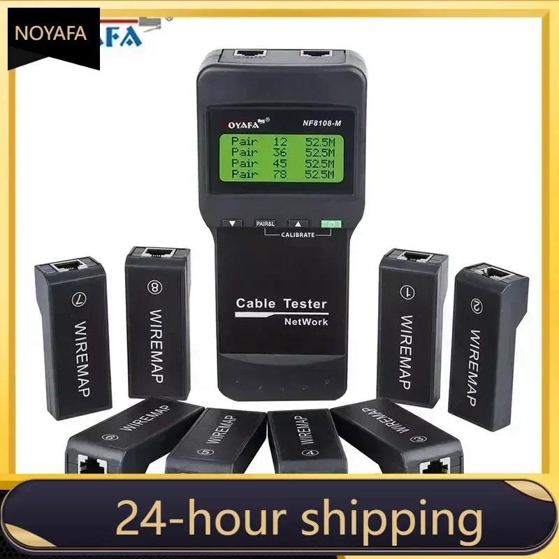 

NOYAFA Cable Length Tester, Network Cable Continuity Testing, Cat5E, 6E, UTP, STP, CAT5, RJ45, 8 Remote, NF-8108M