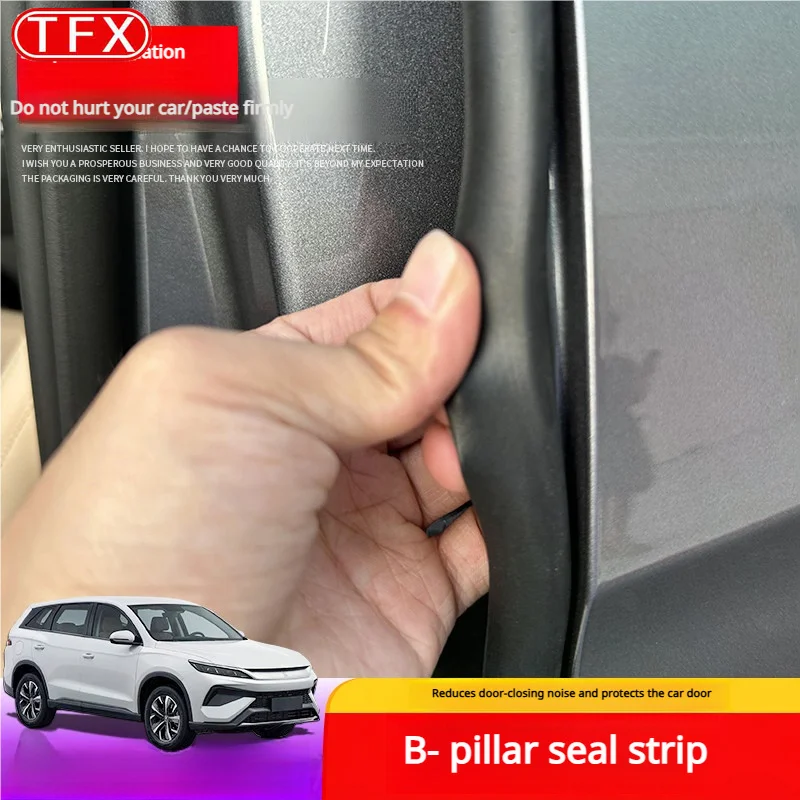 For BYD Sealion 5 DM-i 2025 2026 Car Styling B-Pillar Seal Strip Door Weatherstrip Rubber Trims Decorative Guard Car Accessories