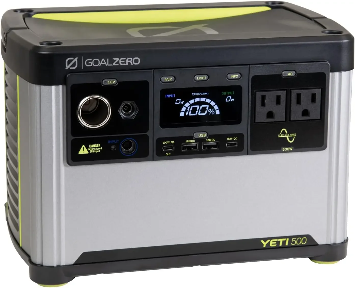 Portable Power Station, Yeti 500, 499 Watt Hour LiFePO4 Battery, Water resistant & Dustproof Solar Generator