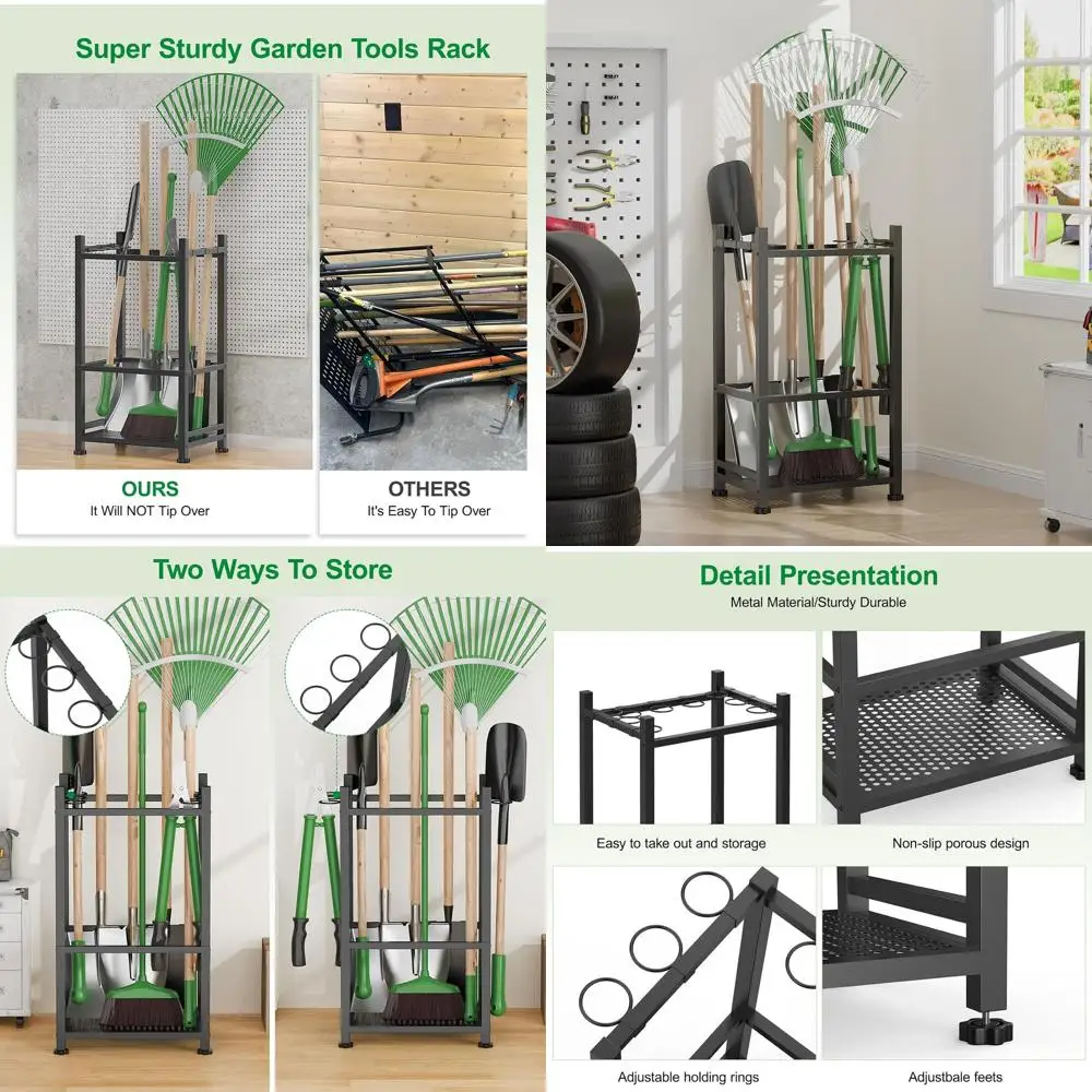 

Прочный органайзер для инструментов для сада и двора с 9 петлями для надежного хранения и простого доступа