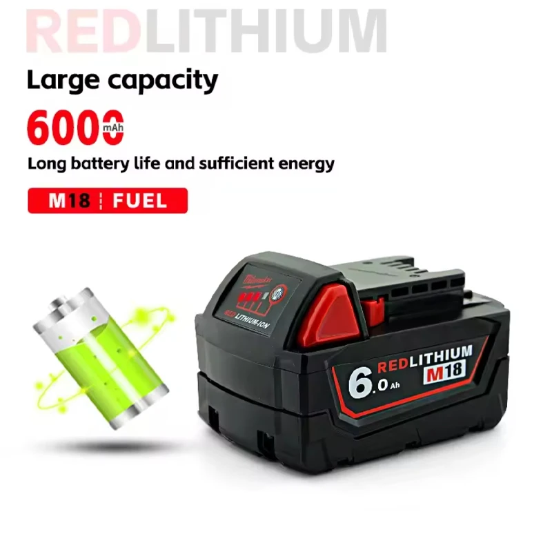 

Original Milwaukee M18B8 M18B9 5.0AH 6000mAh, fast charging compatible with Milwaukee power tools Milwaukee 18V batter