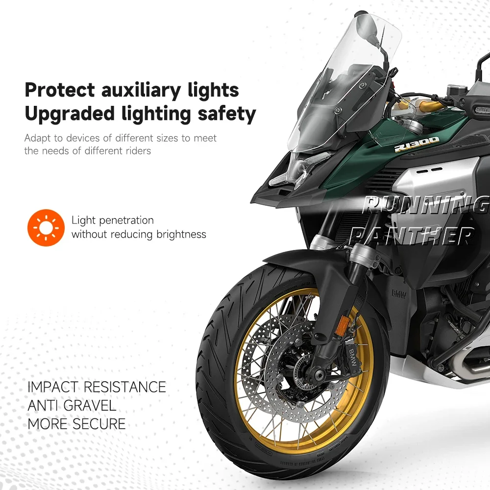 

For BMW R1300GS ADV R 1300 GS Adventure 2024 2025 Motorcycle Accessories LED Auxiliary Light Cover Lamp Protection Guard Grille