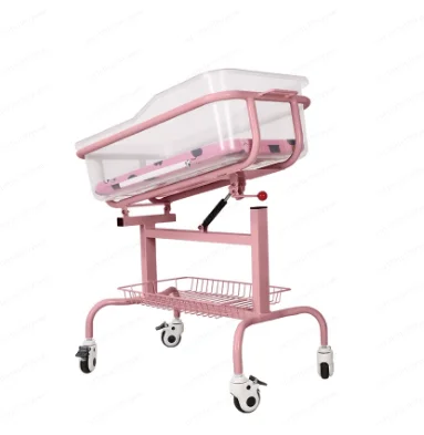 Mobile OB/GYN Infant Bassinet Hospital Movable Baby Trolley Cot For Postnatal Confinement Center Newborn Nursing Care Equipment