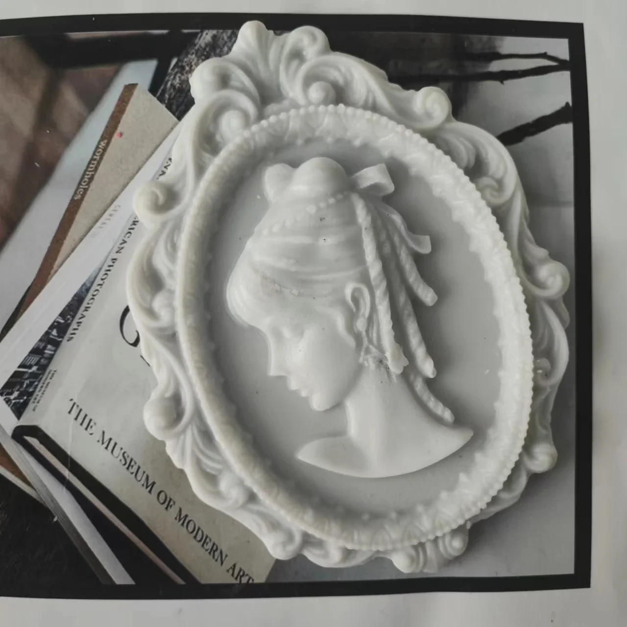 Mirror Frame Lady Cake Border Silicone Mold Cameo Picture Wedding Cupcake Fondant Cake Decorating Tools Candy Chocolate Moulds