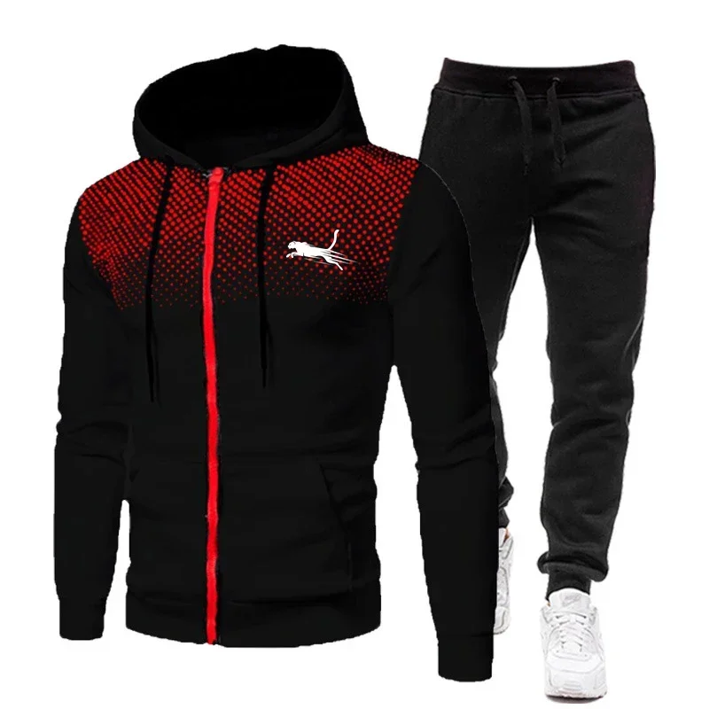 autumn Winter New Men\'s Fashion zipper Tracksuit Hoodie Fitness Gym Clothing Running Set Sportswear outdoor jogging Tracksuit