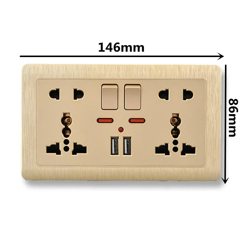 Depoguye UK standard Usb wall socket ,USB plug universal 5 hole outlet, 220v to usb Type-c  phone charging socket 146mm*86mm