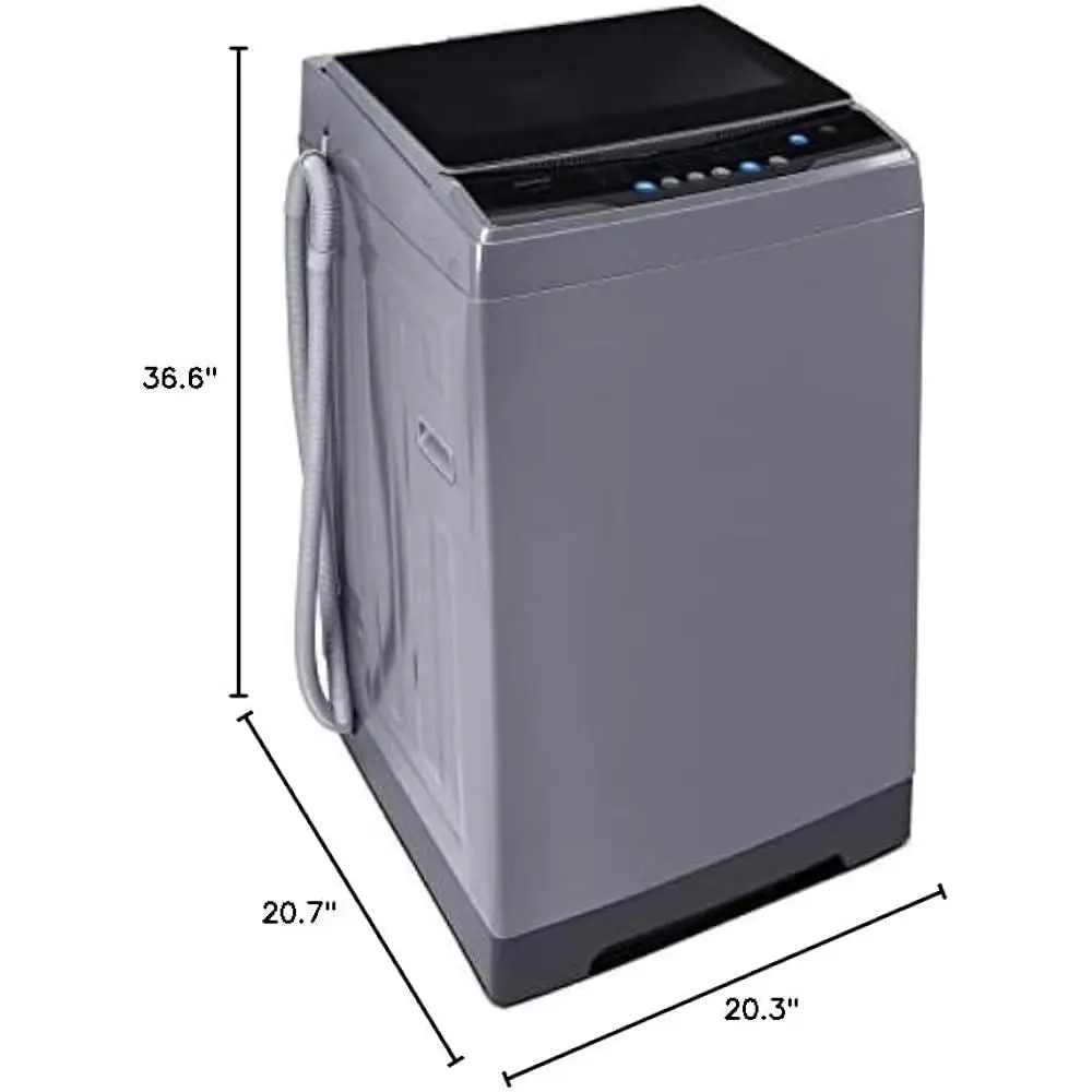 Портативная стиральная машина, полностью автоматическая компактная стиральная машина объемом 1,6 куб. футов с колесами, 6 программ стирки, блокировка от детей, энергосбережение, верхняя загрузка