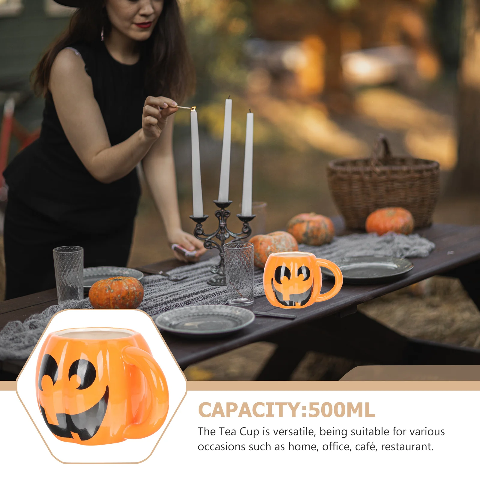 

Thanksgiving Ceramic Coffee Cup Harvest Mugs Halloween Cups Creatively Shaped Pumpkin Cute Autumn