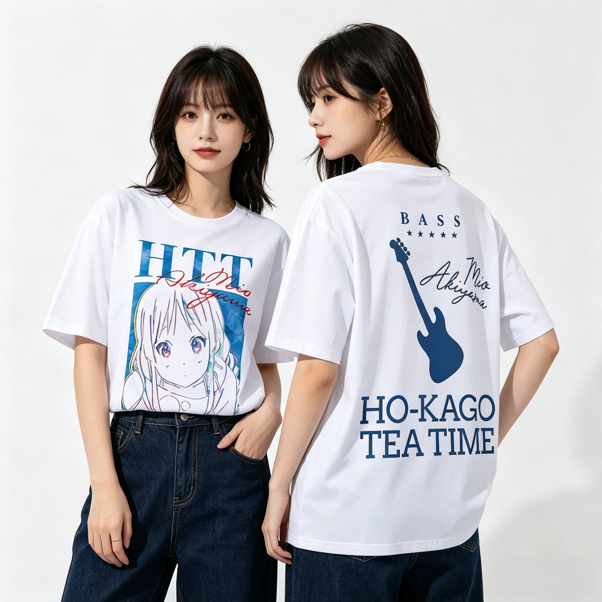 K‑ON! Kotobuki Tsumugi Anime T‑Shirt Ho‑kago Tea Time HTT Graphic Print Oversized Unisex Short‑Sleeve Casual Streetwear Tops