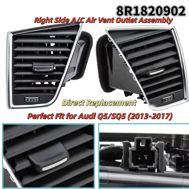 

Вентиляционное отверстие кондиционера в сборе для Audis Q5 2010-2016 для SQ5 2013-2017 8R 1820902 Внутренние детали правого и левого выхода вентиляционного отверстия