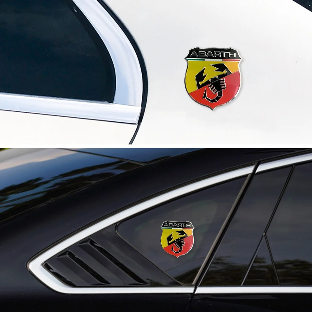 POWERED BY ABARTH 3D Metal Emblem Badge Italian Flag Car Motorcycle Sticker Universal Fit for Fiat 500 Abarth Tuning Accessories