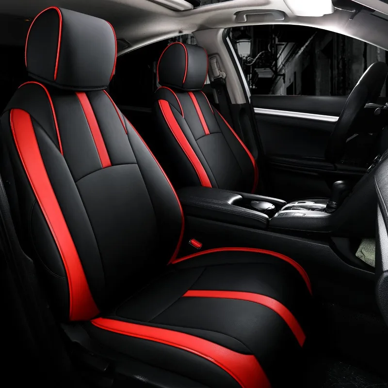 

Customized Car Seat Covers For Honda Civic 2016-202410th generation Artificial Leather Automotive Parts Full Set Seat Cushion