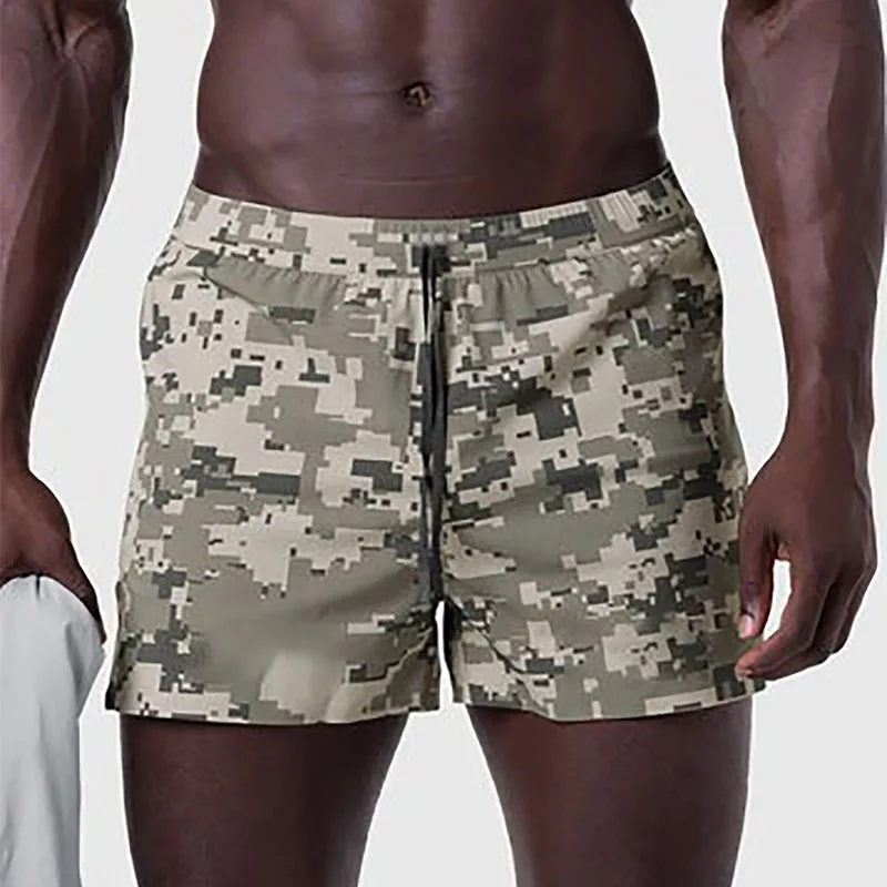 New Summer Men's Outdoor Fitness Shorts, Solid Color Capri Pants for Muscle Running, Casual Fitness and Exercise Training