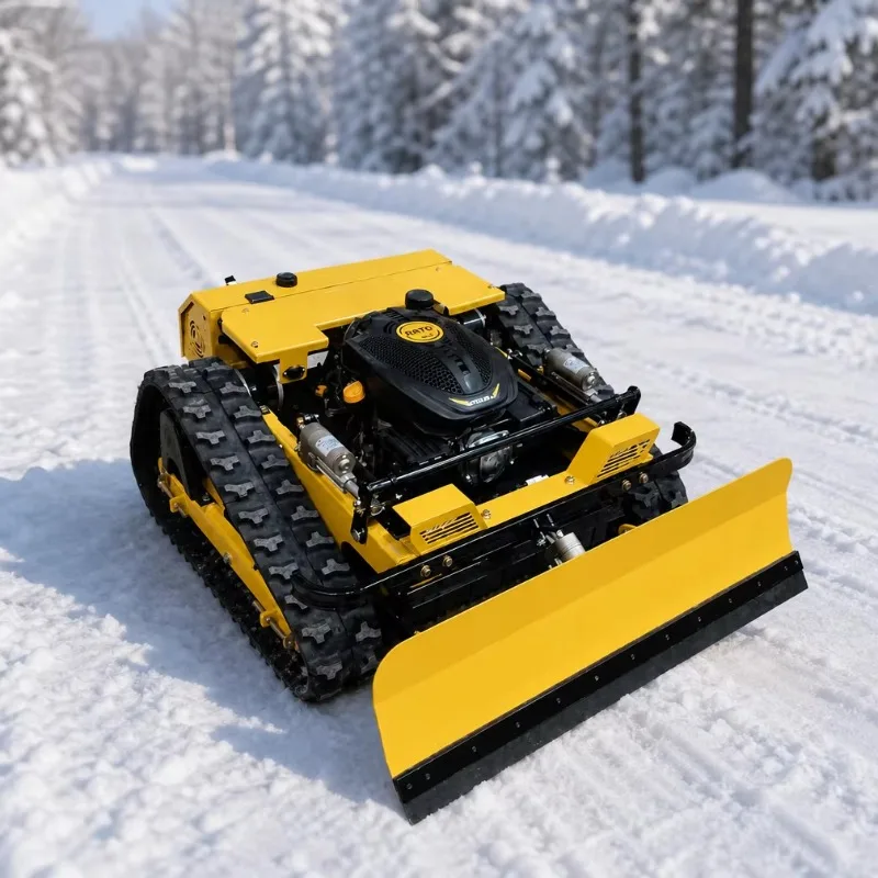 Dual Purpose Remote Control Snow Plow and Lawn Mower 24V Brushless for Winter Snow Removal Summer Grass Cutting