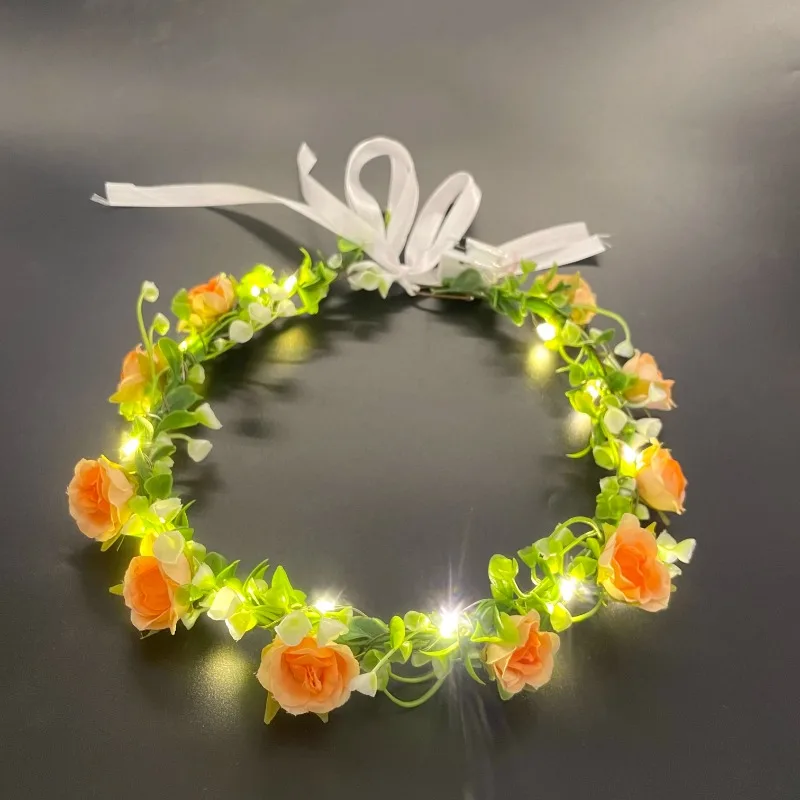 

Children's Luminous Flower Wreath Headwear Princess Simulation Flower Vacation Photography Performance Props Pieza Decoracion