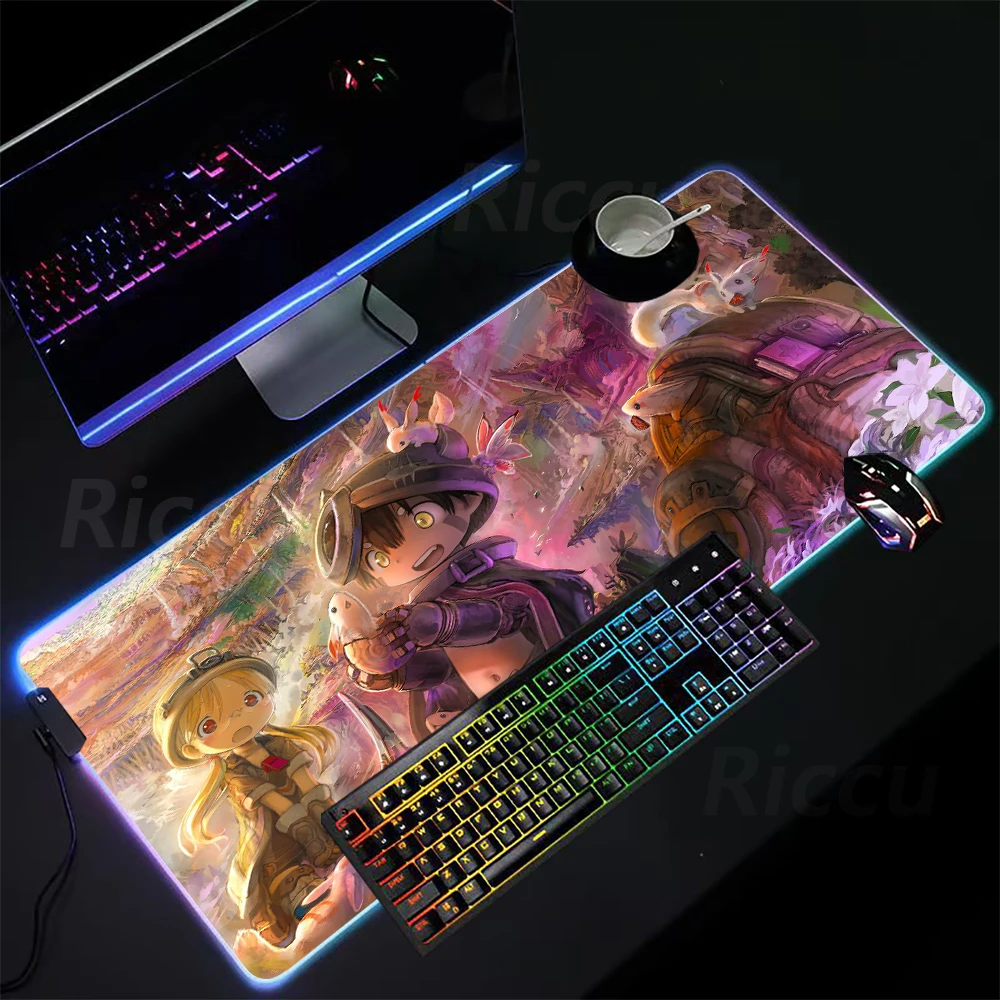 Hot selling item MADE IN ABYSS Anime mouse Pad High definition printing RGB Mouse Pad Desktop Large gaming accessories mouse pad