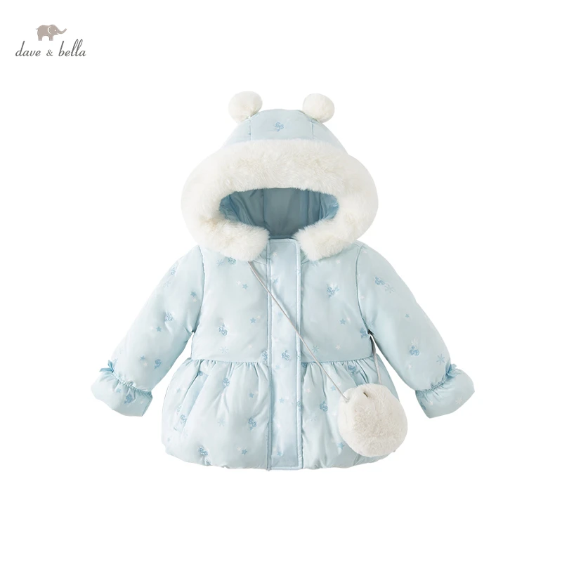 Dave Bella Winter Children's Clothing Girls Duck Down Jacket Fashion Hooded Warm Outerwear DB4224480