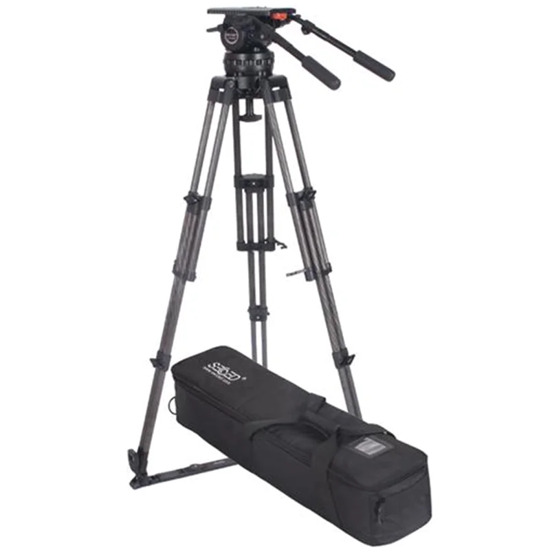 Factory Secced Reach Plus 5 Professional Broadcast CCTV Heavy Duty 44KG Payload Video Camera Carbon Fiber Tripod