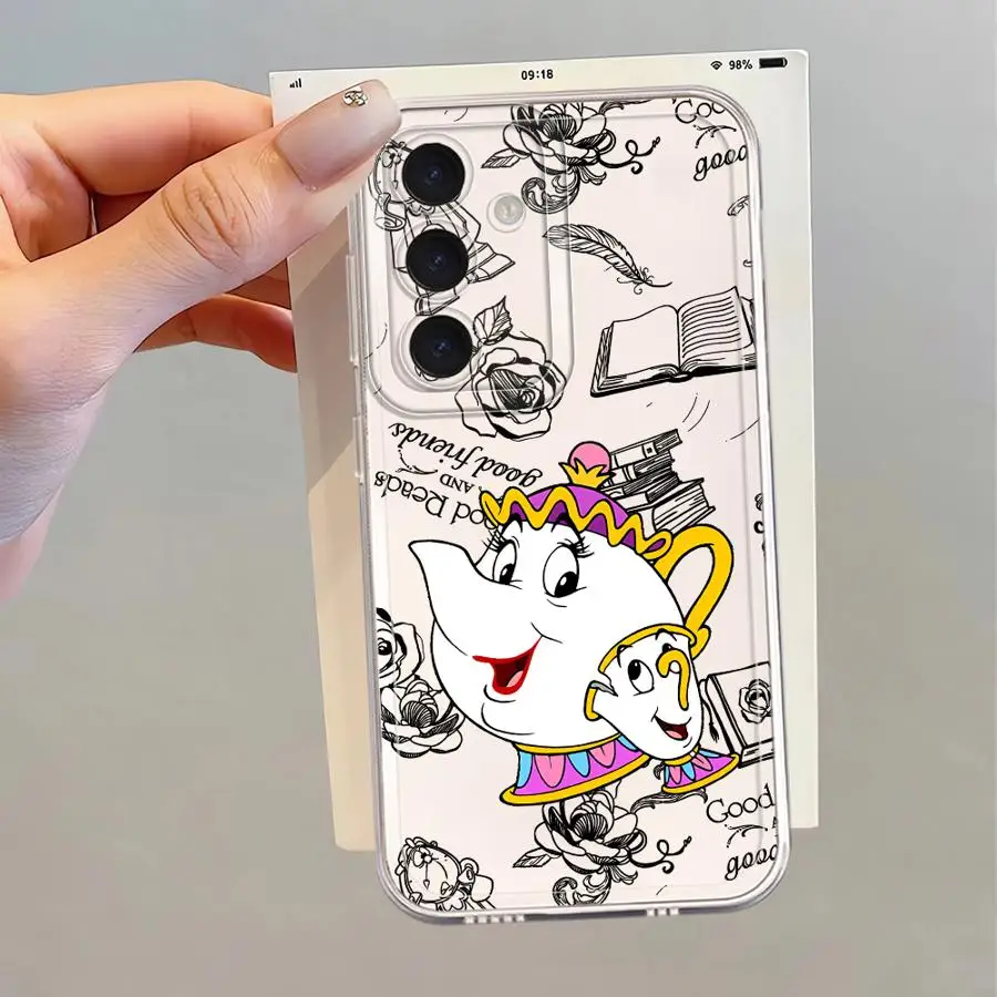 Funda para Samsung Galaxy A72 A31 A51 A12 A21s A16 A32 A52s A50 A52 A71 Funda transparente La Bella y La Bestia