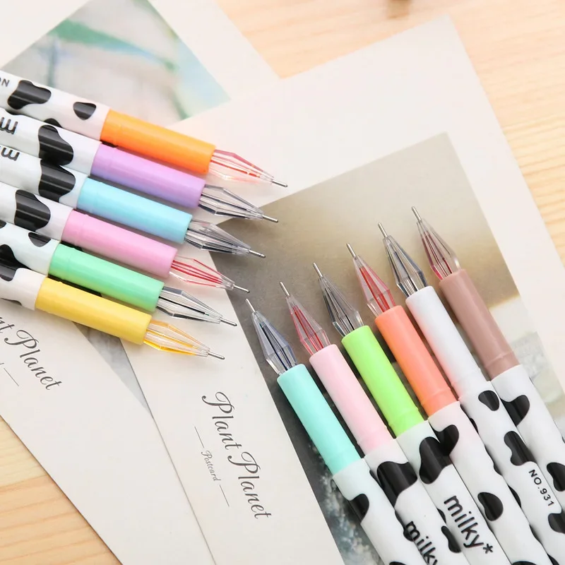 12PCS Diamond Gel Pen Creative Stationery Milky Cow 12 Color Diamond Pen Gel Cartoon Stationery Kawaii School Supplies