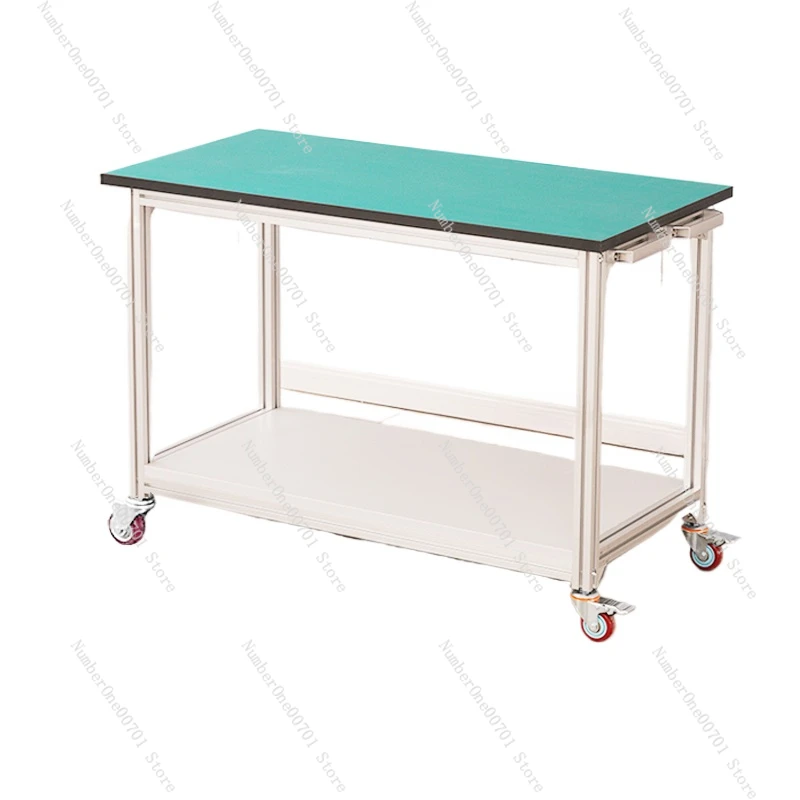 Aluminum alloy anti-static turnover cart trolley Aluminum profile material rack Movable wheeled table