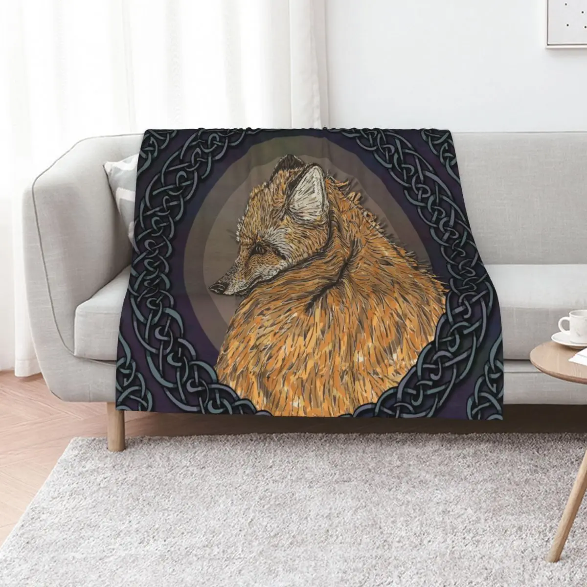 Celtic Fox Throw Blanket warm winter Retros Moving Sofa Quilt warm for winter christmas decoration Blankets