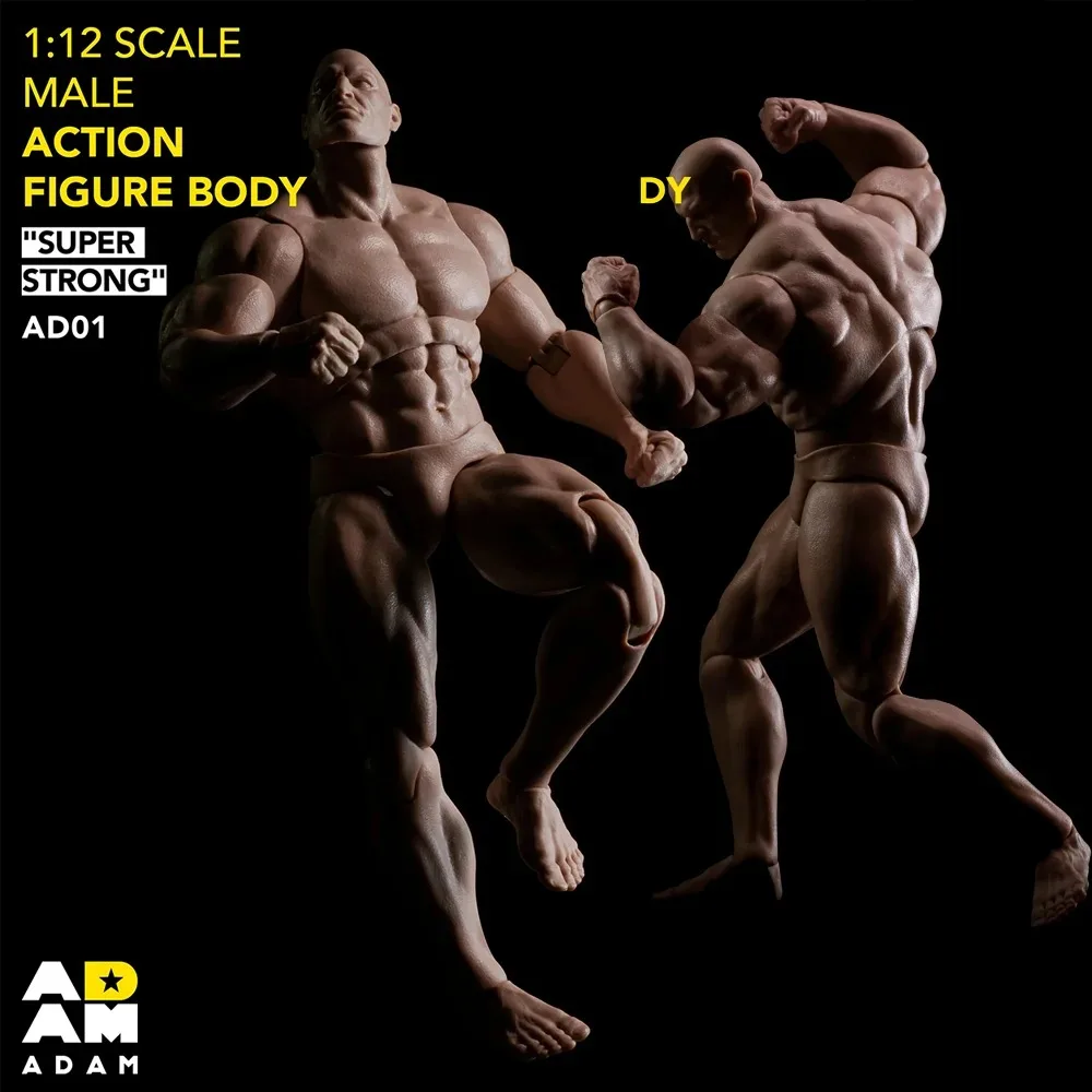 โมเดลฟิกเกอร์แอ็คชั่น ทหารชาย อดัม 1/12 AD01 AD02  รุ่นกล้ามเนื้อแข็งแรงพิเศษ ข้อต่อขยับได้ หัวเหลี่ยม ขนาด 6 นิ้ว